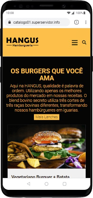 Modelo de Site com Catálogo para Hamburguerias, Pizzarias, Food Trucks e Hot Dogs