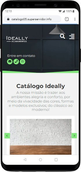 Modelo de site com Catálogo para empresas de materiais de construção e acabamentos