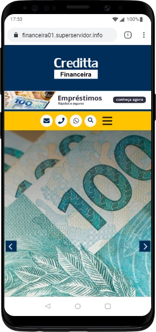 Pagina inicial pelo celular